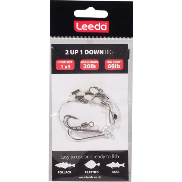Leeda 2 Up 1 Down 3 Hook Sea Fishing Rigs Hook Size