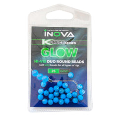 INOVA HI-VIS Duo Round GLOW Beads 6mm blue