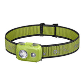 Fenix HL16 Parent-Child Headlamp (Green) with black strap on a white background