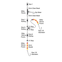 Plaice Rig Red/Yellow Size 1/0
