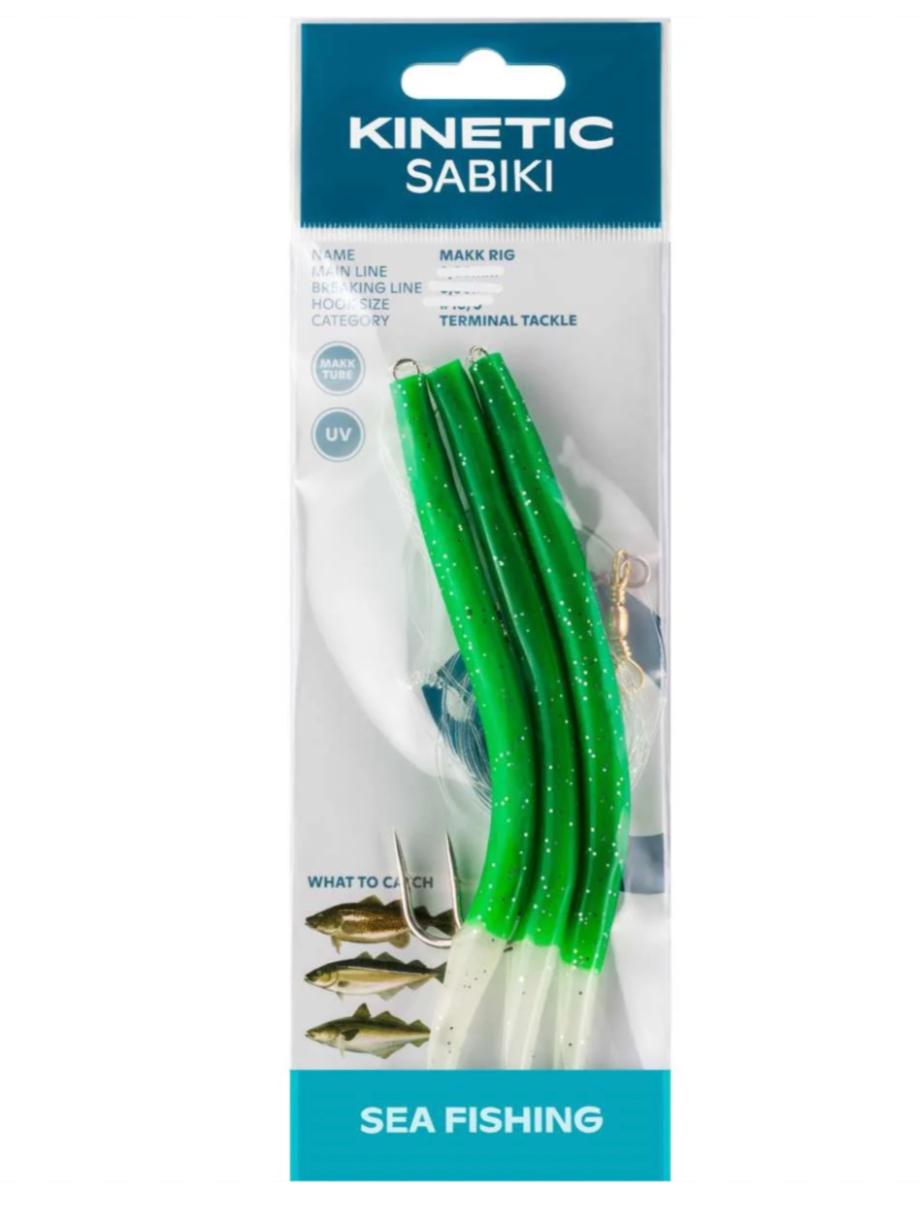 Kinetic Sabiki Makk Rig 6/0 Glow Green Splatter