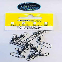 Breakaway Black Crane Swivels With Cross Snap