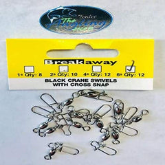 Breakaway Black Crane Swivels With Cross Snap