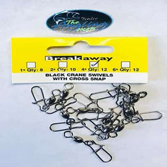 Breakaway Black Crane Swivels With Cross Snap