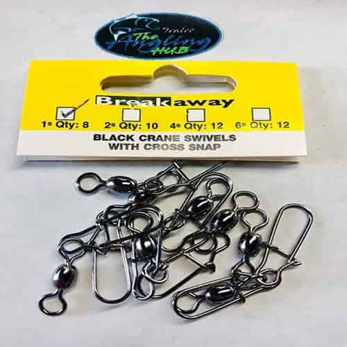 Breakaway Black Crane Swivels With Cross Snap