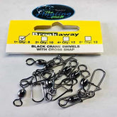 Breakaway Black Crane Swivels With Cross Snap