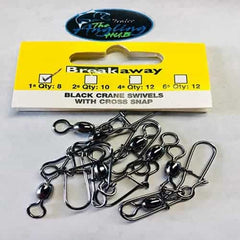 Breakaway Black Crane Swivels With Cross Snap