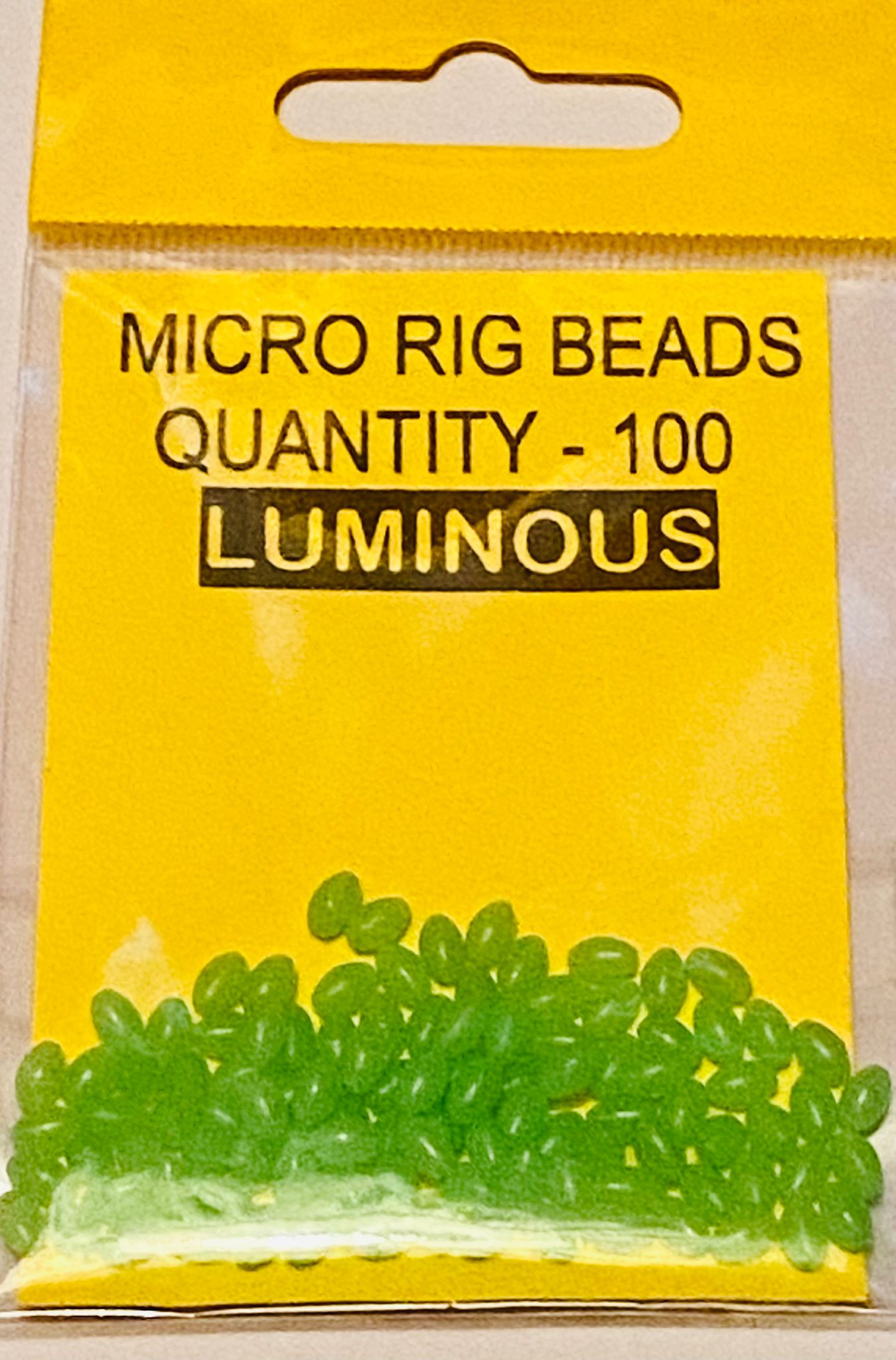 Luminous Green Micro Rig Beads Qty 100 3.5mm x5mm