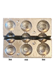 CJT 3 In 1 Ball Weight Mould Makes Size 3oz 4oz 5oz Weights