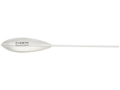 White fishing float with 'Kinetic' branding on a white background