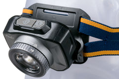 Headlamp with adjustable strap on a white background