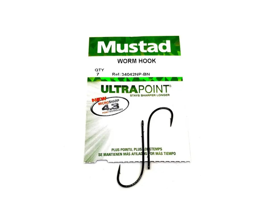 Mustad's Ultra sharp 34042NP-BN Worm Hooks