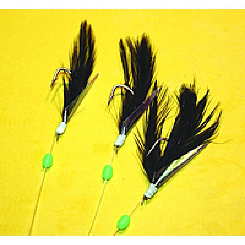 Shamrock Bullseye Rig 3 Hook All Black Feathers