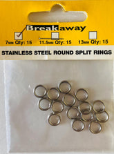 Breakaway Stainless Steel Round Split Rings