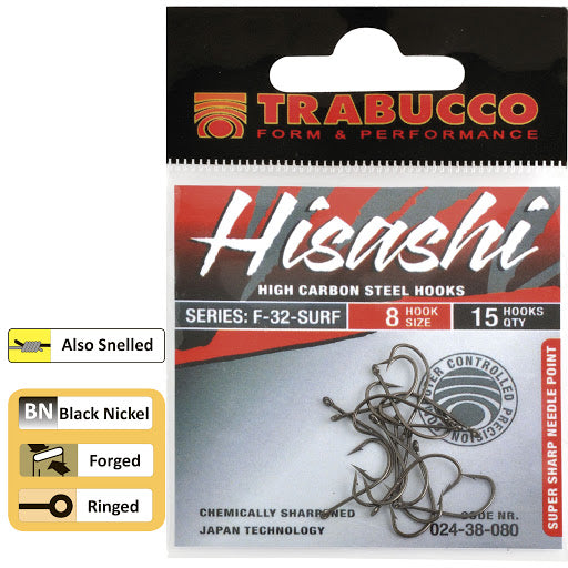 TRABUCCO Hisashi F-31 Surf Carbon Steel Hook