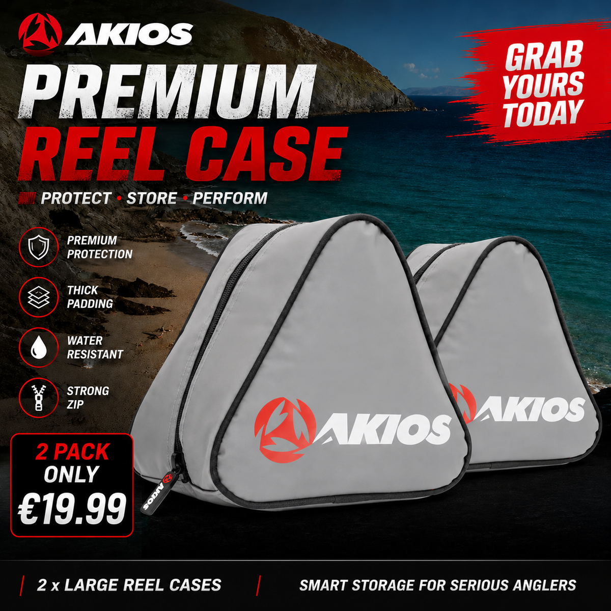 AKIOS 2 x Large Reel Case Deal 🎣 €19.00  Should be RRP €25.90