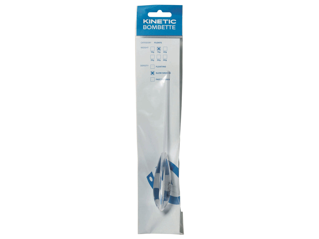 Packaged Kinetic Bombette with blue and white design on a white background