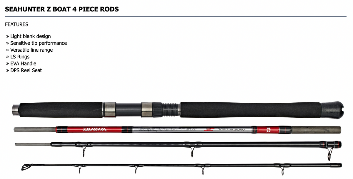 daiwa 4 piece rod and reel Daiwa 4 Piece Seahunter Z Boat Rod – 7ft – The Angling Hub