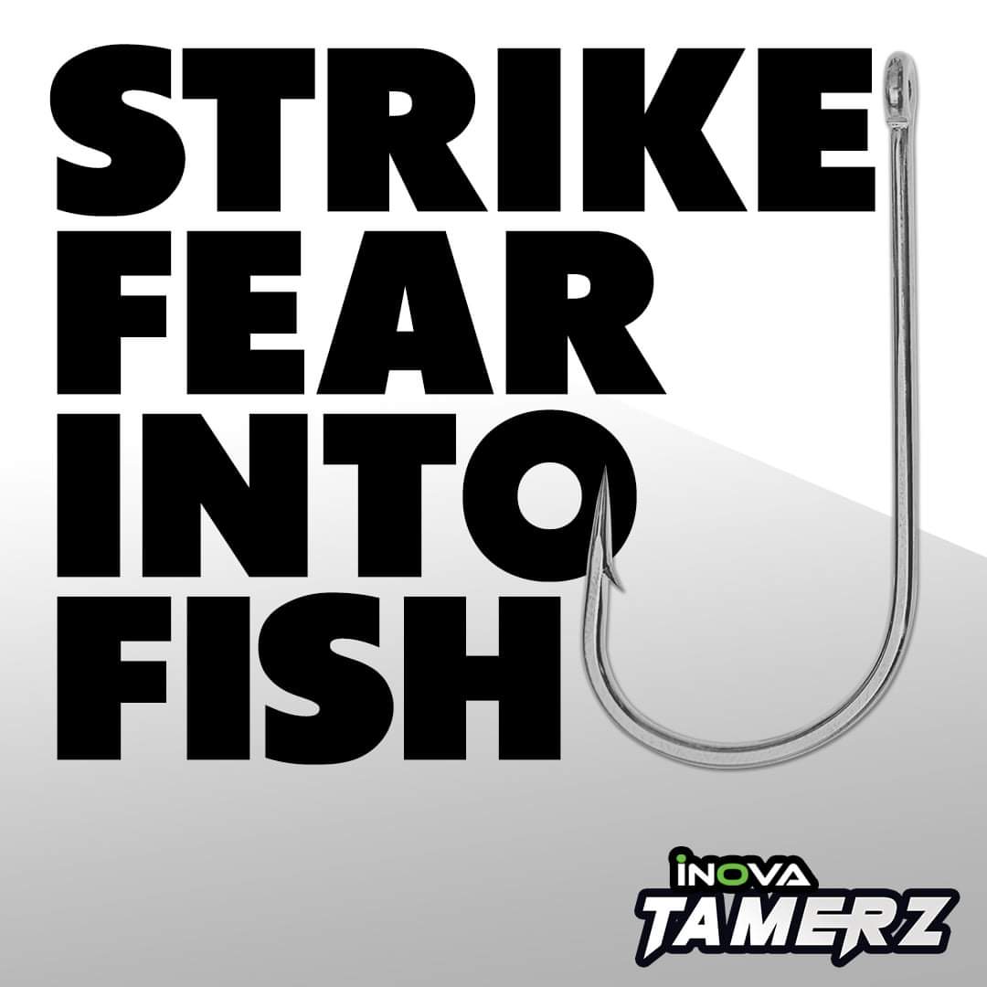 fear of fish hooks INOVA TAMERZ Wide Gape Big Fish Hooks 25 Box – The Angling Hub