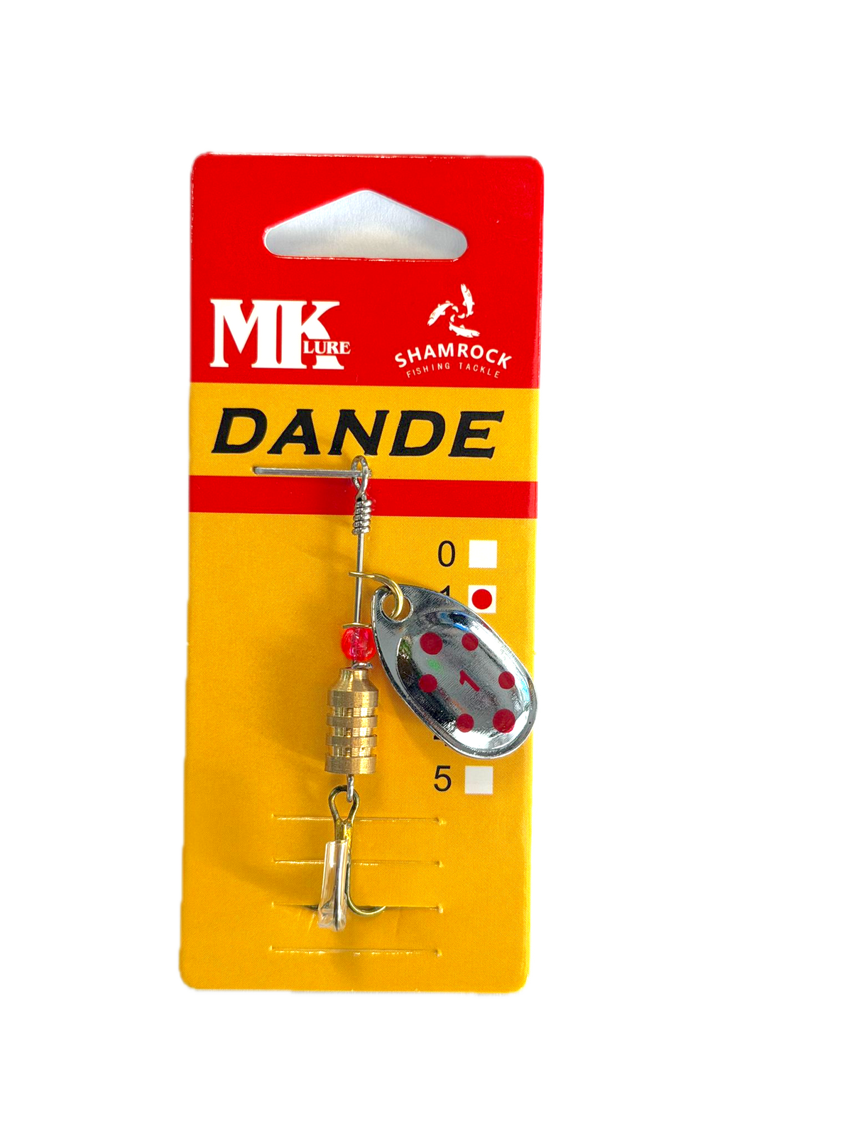 MK DANDE Mepps Size 1 Silver/Red Dot