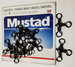 Mustad Barrel Three Way Cross Swivel