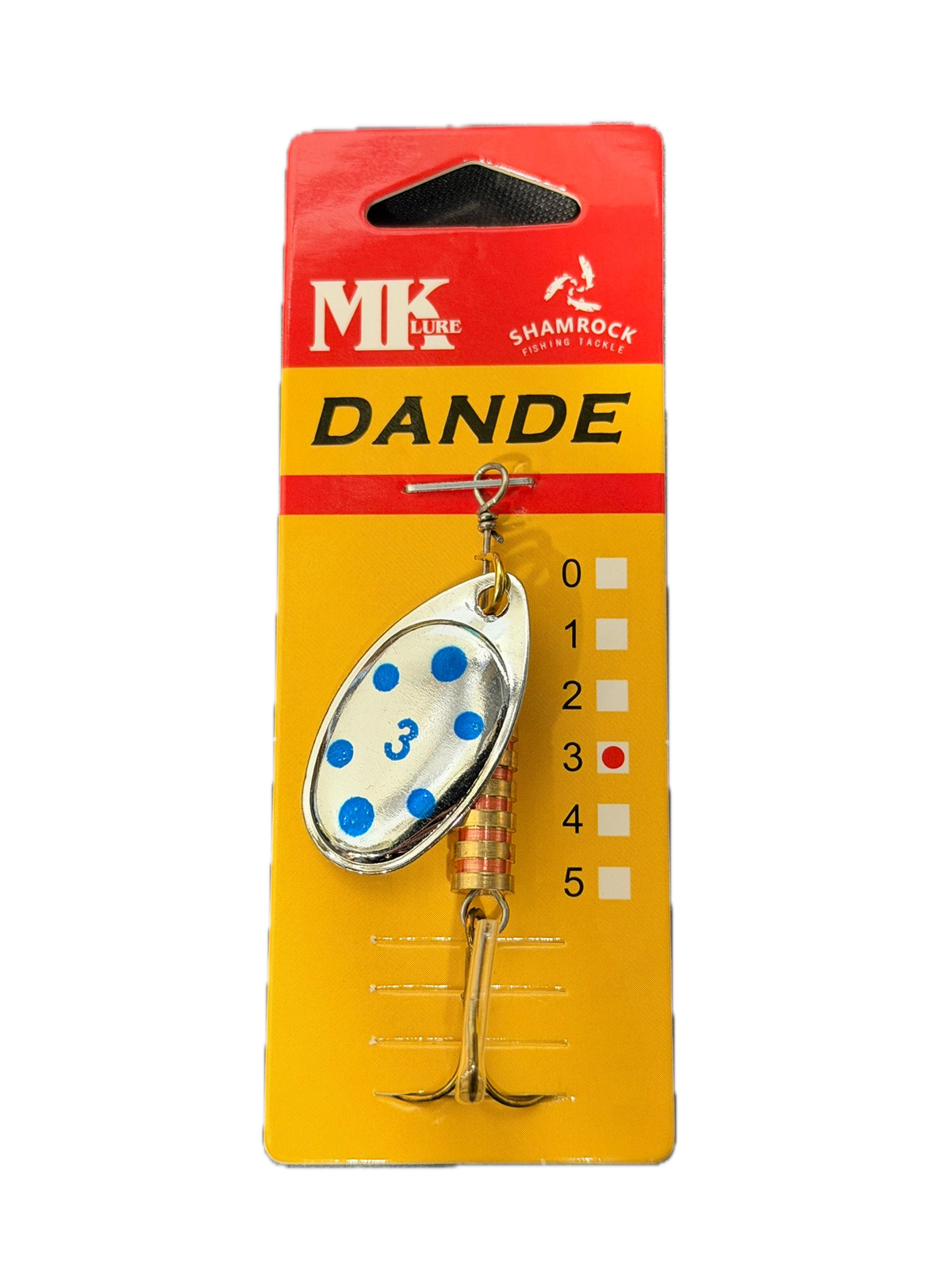 MK DANDE Mepps Size 1 Silver/Blue Dot