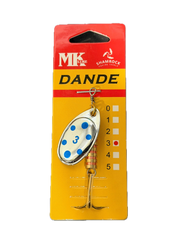 MK DANDE Mepps Size 1 Silver/Blue Dot