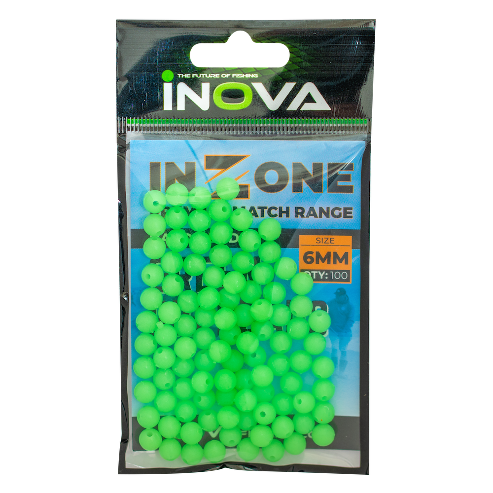 INOVA In-Zone UV Match Rig Beads GREEN 5 Sizes