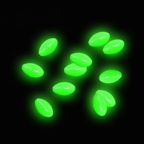 Glow-in-Dark-Plastic-Green-Oval-Luminous-Fishing-Beads