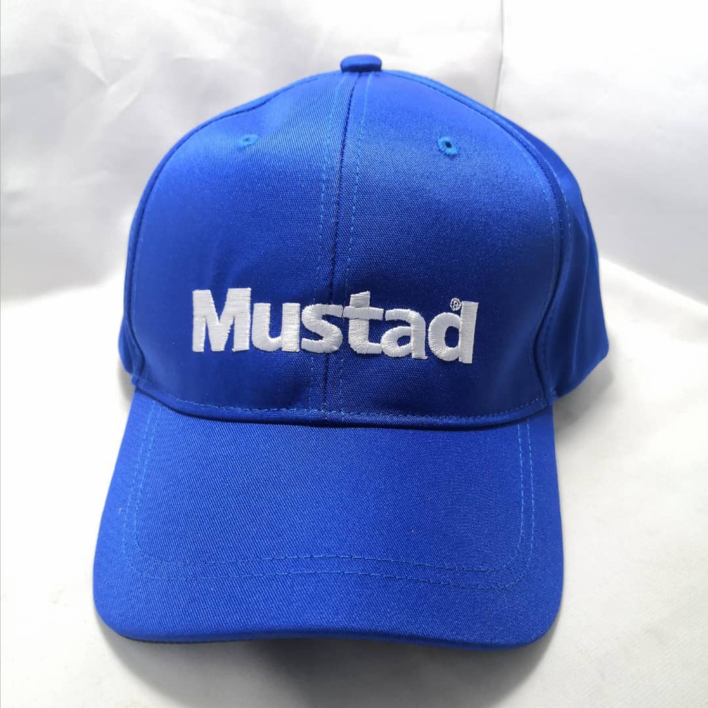 Mustad Fishing Blue Embroidered Baseball Cap