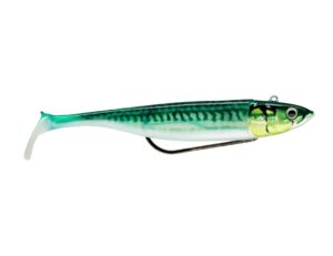 2 Pack of Rigged 12cm Storm Biscay Shad Soft Body Fishing Lures - Glow Sand  Eel